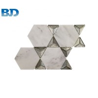 Interior Wall Decor Marble and Glass Glass Mosaic Tiles