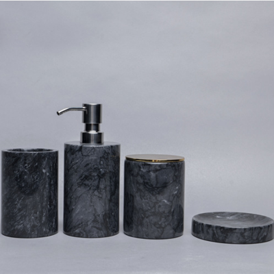 Home decoration natural marble bathroom accessory set