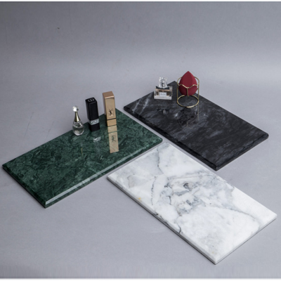 Nordic style marble rectangle jewelry platter