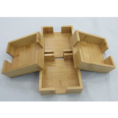 Natural bamboo coaster holder