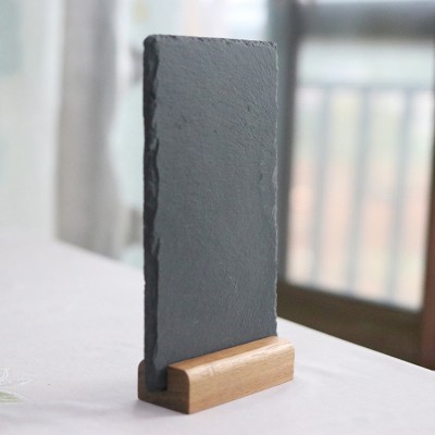 2020 mini natural slate writing board with wood stand